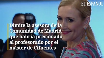 Dimite la asesora de la Comunidad de Madrid que habría presionado al profesorado por el máster de Cifuentes