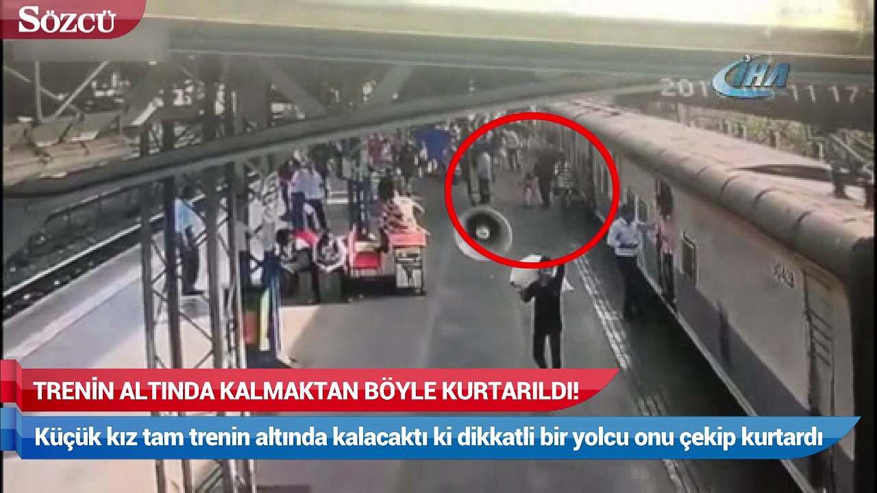 Küçük kız çocuğu tren'in altında kalmaktan böyle kurtarıldı