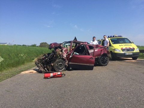 L’atterrissage de l'hélicoptère du Samu lors de l'accident sur la RN52 près de Longwy