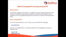Artificial Intelligence - Introduction to Natural Language Processing using NLTK and Python