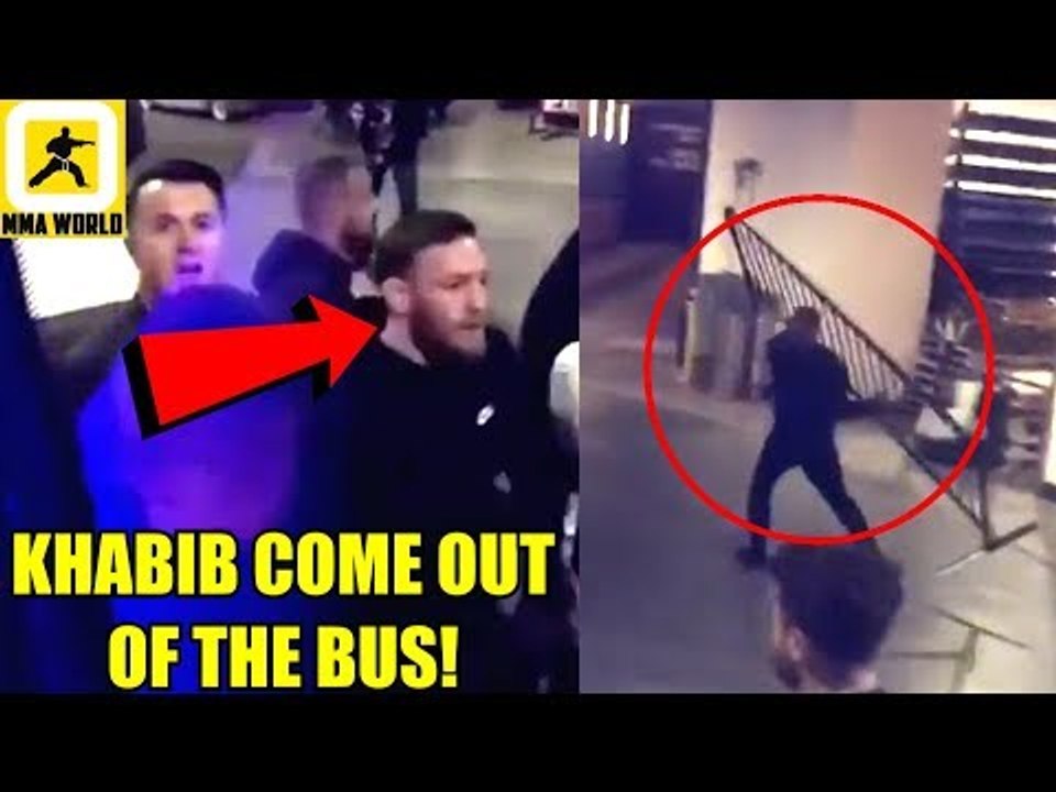 Conor McGregor and Team arrive at UFC 223 and attack Khabib's UFC Van and injuries Michael Chiesa