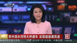 [中国新闻]贵州清水河特大桥通车 实现县县通高速