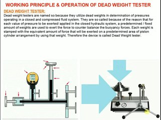 WORKING PRINCIPLE & OPERATION OF DEAD WEIGHT TESTER