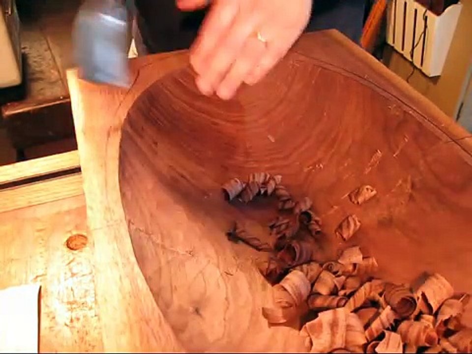 Carving a Bowl with Adze, Axe, Gouge, and Drawknife