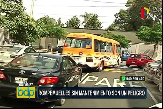 Conductores en riesgo por falta de mantenimiento de rompemuelles