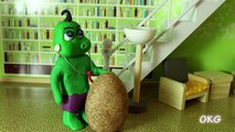 HUNGRY GREEN BABY DINOSAUR - Stop Motion Clay and Play Doh - Cartoons For Kids