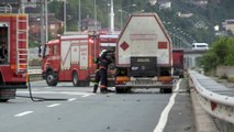 Karadeniz Sahil Yolu'nda tanker yangını - RİZE