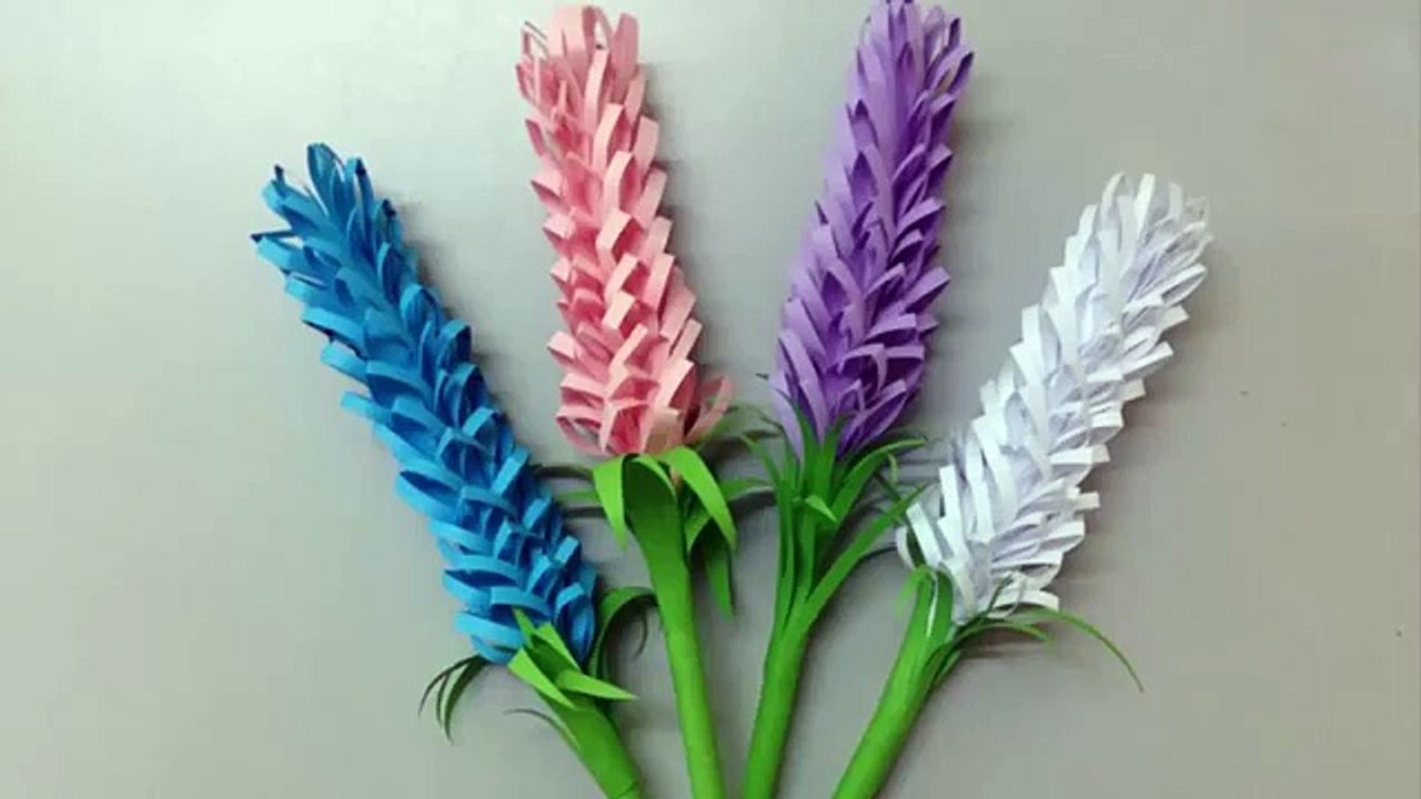 How to make lavender paper flower | Easy origami flowers for beginners making | DIY-Paper Crafts