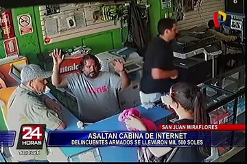 SJM: Delincuentes armados asaltaron cabina de Internet en menos de un minuto