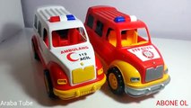 Oyuncak ambulans ve itfaiye arabası çizgi film
