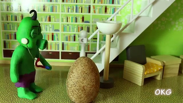 Superhero Babies helps Dinosaur Baby Play Doh Dino Egg Hatching Kids Stop Motion Cartoon