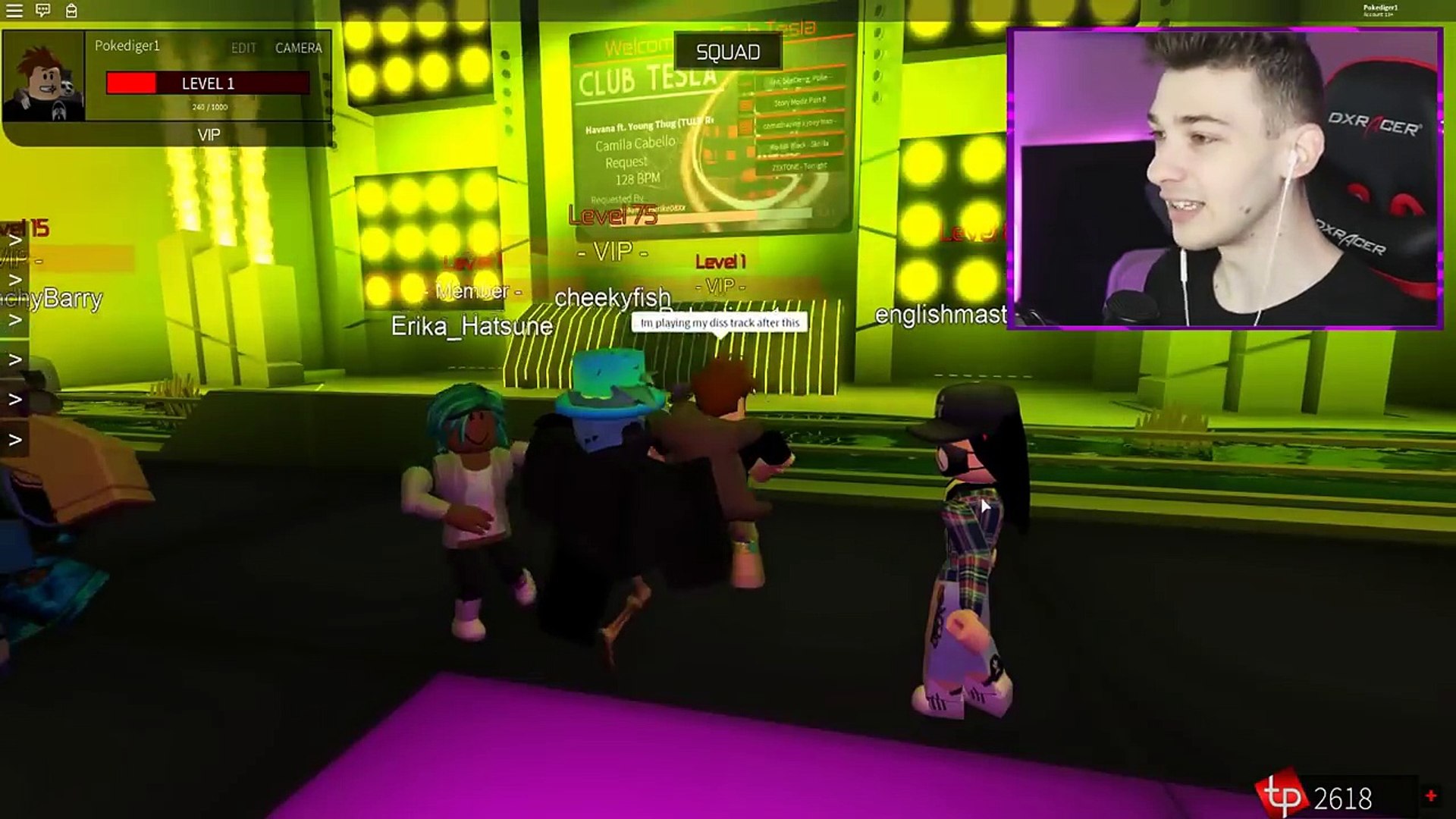 Hearing My Own Song In A Roblox Club Hilarious Dailymotion Video - poke diss track roblox