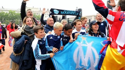 Finale OM-Atlético Madrid : ambiance à la fan zone de Bellecour à Lyon