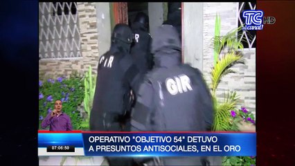 Operativo “Objetivo 54” detuvo a presuntos antisociales en El Oro