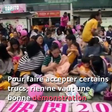 Les mamans hongkongaises aimeraient qu'on arrête de les juger quand elles donnent le sein. Et elles le font savoir : (via Topito Parents)