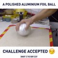 A polished aluminium foil ball. via Igor Beletskiy, youtube.com/user/Igorbeleckii