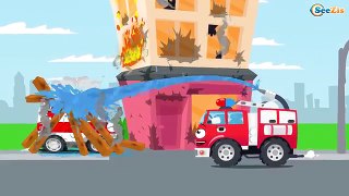 Dessin animé en français pour enfants - Petite Pelleteuse et Camion - Lavage de voiture Re
