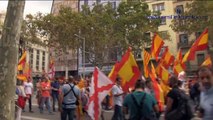 Una Moza de Escuadra se pinta la cara con Bandera de España el día de la Fiesta Nacional
