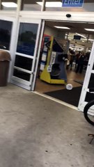 Angry Customer Destroys Store Entryway
