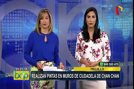 Trujillo: realizan pintas en muro del complejo arqueológico de Chan Chan