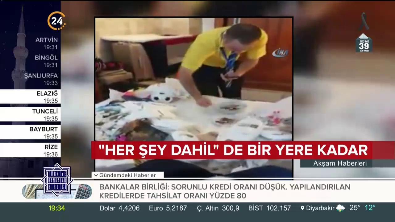 Oteli bavula doldurmuş!