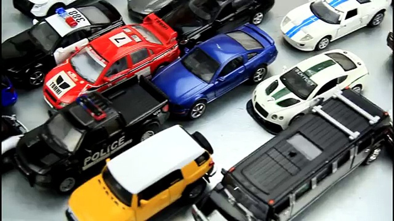 Police cars and other cars jumps into the mud