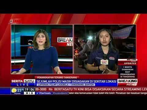 Polisi Berjaga di Lokasi Penggerebekan Teroris di Tangerang