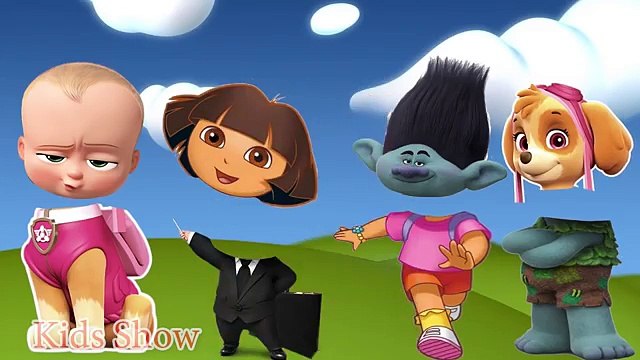 ✿ Wrong Heads, Paw Patrol Skye, Dreamworks Trolls, Boss Baby, Dora, talking tom, Finger Family Song