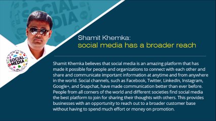 Shamit Khemka- social media is powerful