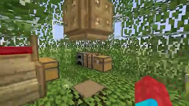 Minecraft Tutorial: How To Make A Hidden Trampoline Tree Base (Secret Entrance!)