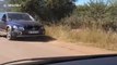 Moment leopard chases antelope around safari tourists' cars