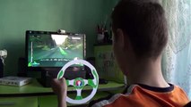 Homemade steering wheel and pedals for pc(volan pentru calculator facut acasa)