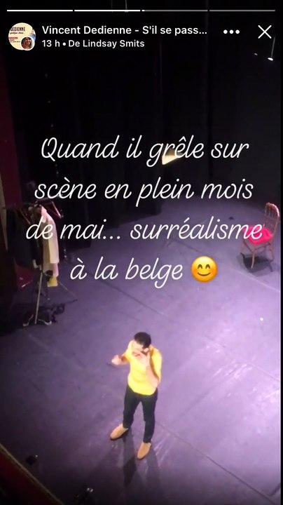Il grêle sur scène lors du spectacle de Vincent Dedienne au Troca