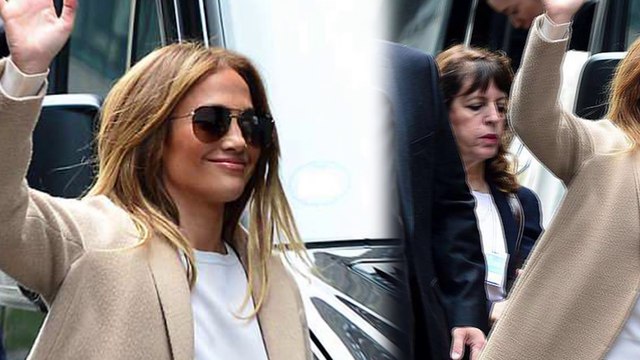 Jennifer Lopez plugs World Of Dance at NBC Upfronts before joining beau Alex Rodriguez.