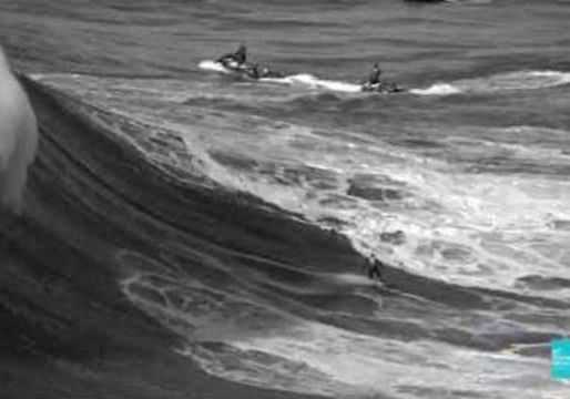 Surfers Brave Enormous Waves in Nazaré, Portugal