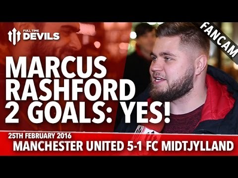 Marcus Rashford: Two Goals - YES! | Manchester United 5-1 FC Midtjylland | FANCAM