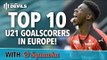 Top 10 U21 GOALSCORERS in EUROPE! | Martial, Ousmane Dembele and More! | Manchester United
