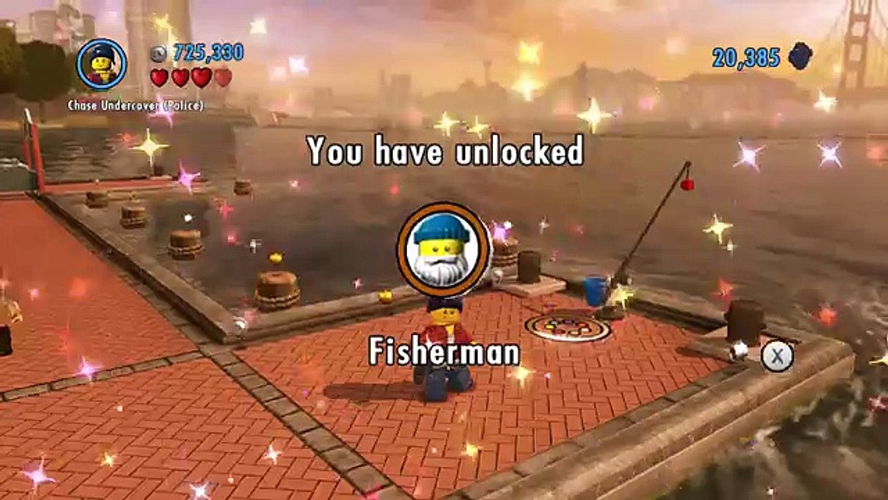 LEGO City Undercover - Chap 7: Dock, Fishing, Fisherman Unlocked, Boat Ride, Epic Jumps Wii U