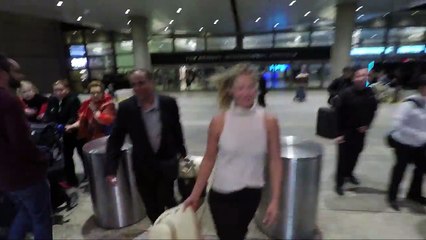 Ali Larter Arrives At LAX Looking Red Hot In Her Black And White Ensemble