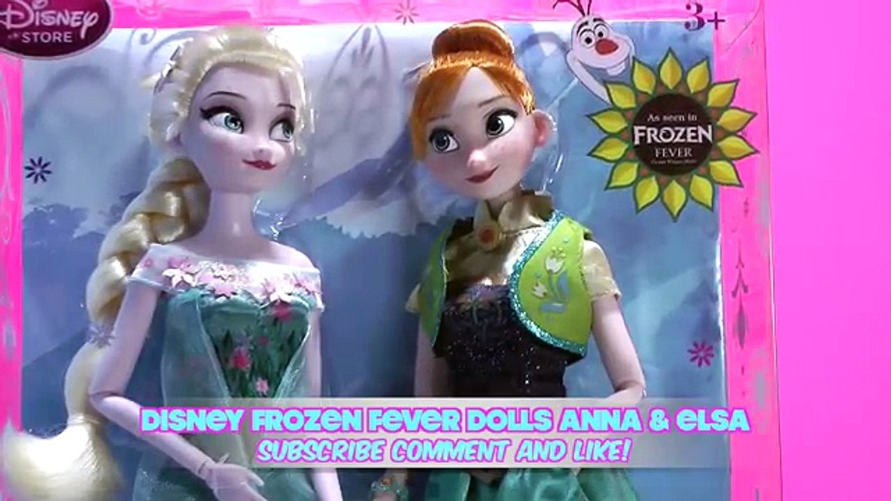 Disney Frozen Fever Dolls Anna and Elsa Toys Unboxing and Review