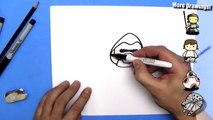 How To Draw a Cute Cartoon Kylo Ren - EASY Chibi - Step By Step - Kawaii
