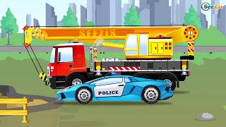 Voiture de Police Pour Enfants - Collection de dessins animés