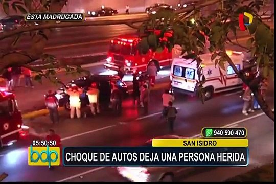 San Isidro: choque de autos deja una persona herida