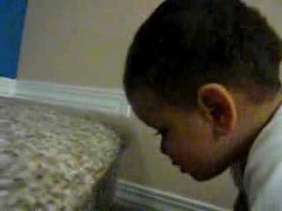 Kevin going up the stairs