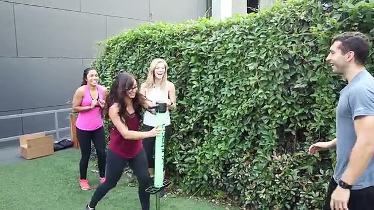 Women Try Extreme Pogo Sticking
