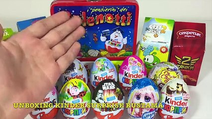 20 Киндер Сюрпризов,Unboxing Kinder Surprise My Little Pony,Angry Birds,Фиксики,Cut The Rope 2,Cars