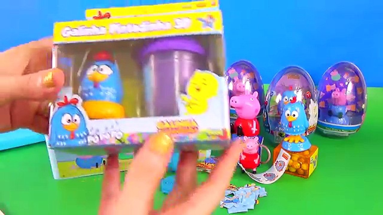 Peppa Pig George Galinha Pintadinha Ovos Surpresas Massinha Big Surprise Eggs Huevos Sorpresa