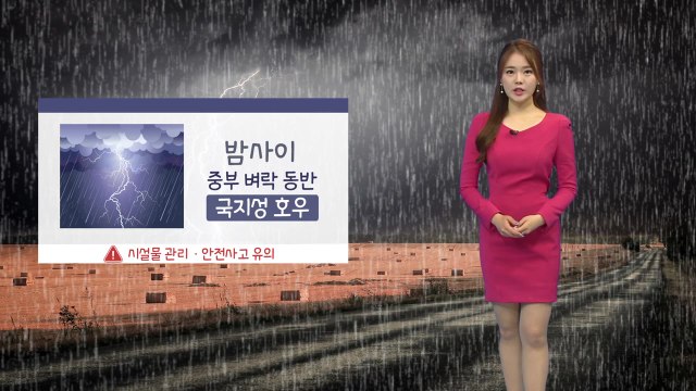 [날씨] 밤사이 중부 국지성 호우...벼락·돌풍 동반 / YTN