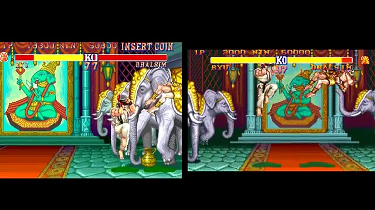 Street Fighter II - ARCADE/SNES Side by side at 60fps
