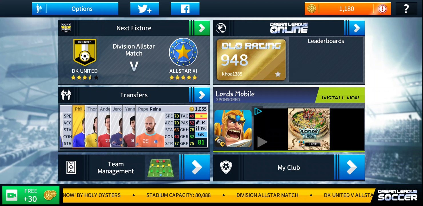 Dream League 2018 IOS Android - Season 1 - Game 27